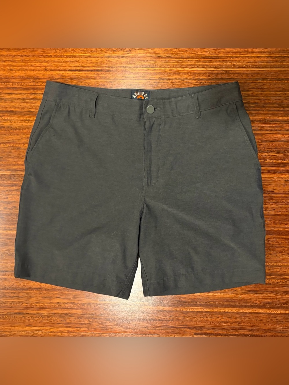 FAHERTY All Day Shorts Mens 33 Dark Gray Chino Drawstring Stretch Travel 8”